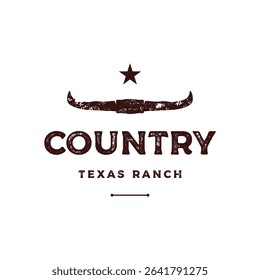 Logo texas ranch western retro vintage.Logo for business, restaurant, bar.