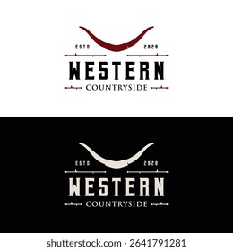 Logo texas ranch western retro vintage.Logo for business, restaurant, bar.