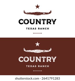 Logo texas ranch western retro vintage.Logo for business, restaurant, bar.