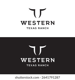 Logo texas ranch western retro vintage.Logo for business, restaurant, bar.