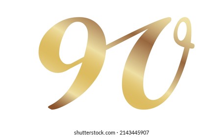 Logo text arabic numerals ninety.Illustration design idea and concept think creativity.