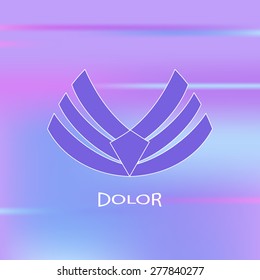 Logo with text box on blurry background.Labels, badges and design elements