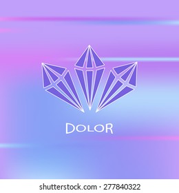 Logo with text box on blurry background.Labels, badges and design elements