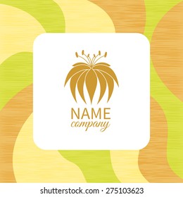 Logo with text box on isolated background.Labels, badges and floral design elements