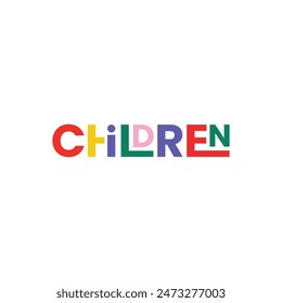 Logo texto niños estilo juguetón con fondo en blanco