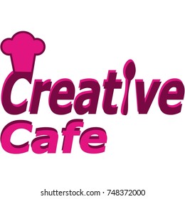 logo text creative cafe icon chef's cap