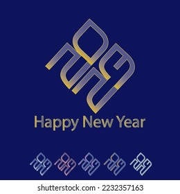 logo text design 20 23 number design template. happy new year 2023 