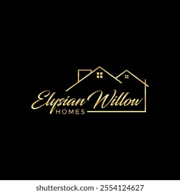 Logo Text elysian William Real estate luxury vector

