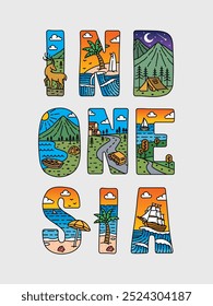 logo text indonesia design vector