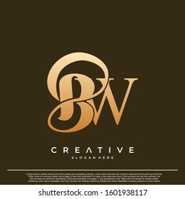 Logo Text Initial Letter Bw Luxury Stock Vector (Royalty Free ...