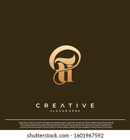 Logo Text Initial Letter FI Luxury Monogram. overlapping interlock logo, monogram line art style.