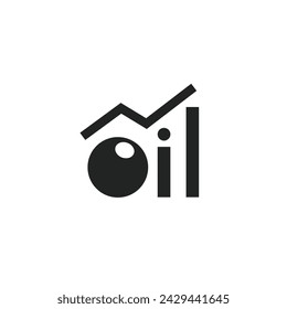 Logo text oil chart with blank background