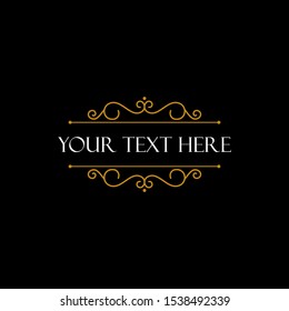 logo or text with the vintage ornament design vector