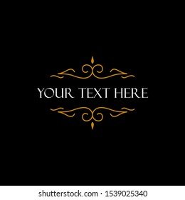 logo or text with the vintage ornament design vector