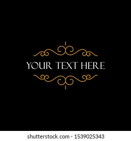 logo or text with the vintage ornament design vector