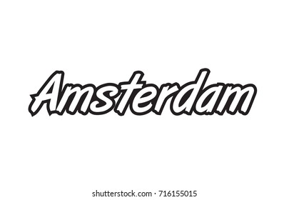 Logo text word typography design for european capital city amsterdam with black color on white background