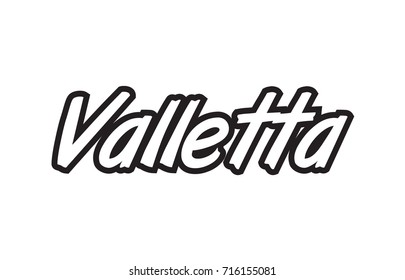 Logo text word typography design for european capital city valletta with black color on white background