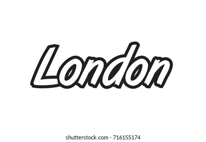 Logo text word typography design for european capital city london with black color on white background