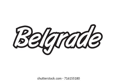 Logo text word typography design for european capital city belgrade with black color on white background