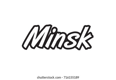 Logo text word typography design for european capital city minsk with black color on white background