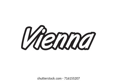 Logo text word typography design for european capital city vienna with black color on white background