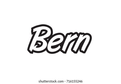 Logo text word typography design for european capital city bern with black color on white background