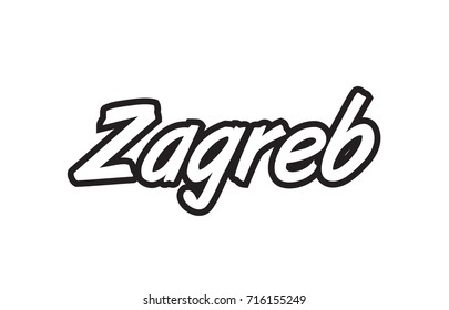 Logo text word typography design for european capital city zagreb with black color on white background