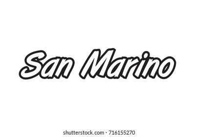 Logo text word typography design for european capital city san marino with black color on white background