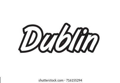 Logo text word typography design for european capital city dublin with black color on white background