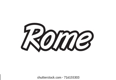 Logo text word typography design for european capital city rome with black color on white background