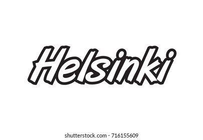 Logo text word typography design for european capital city helsinki with black color on white background
