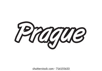 Logo text word typography design for european capital city prague with black color on white background