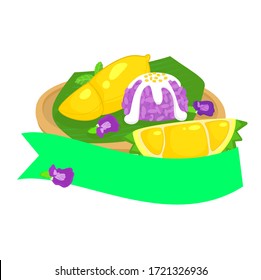 Logo Thai Dessert Durian with Sticky Rice Vector