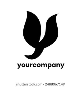 a logo that can be used for various types of business, especially in the fields of agriculture or gardens or green plants. highlighting the initial letter Y which resembles two leaves and a stem.