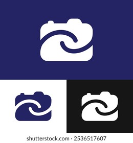 A logo that combines the elements of a camera with the concept of taking and giving, creating a bond between taking pictures and sharing experiences