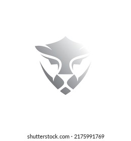 a logo that combines the face of a panther with a shield shape