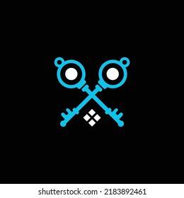 a logo that combines a house with a key