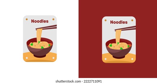 a logo that contrasts with the image of noodles taken with chopsticks which gives the meaning of a delicious meal that many people continue to enjoy