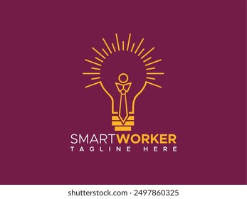 A logo that depicts employees who have ideas and creativity that radiates for the progress of their company