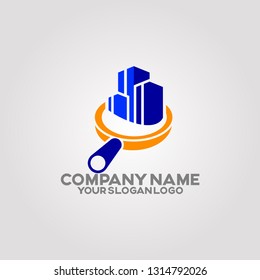 a logo that describes services that provide home inspection before property purchases  . The target audience is home buyers and real estate agents.