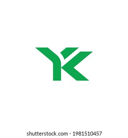 A logo that is formed from a combination of the letters Y and K