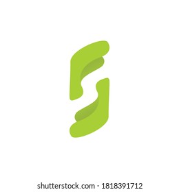 El logotipo que forma la letra S utiliza un espacio negativo, y una ilustración bananera en el borde, se puede utilizar para diseños de logotipo e icono.