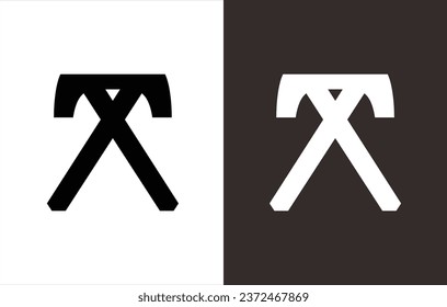 logotipo que forma las letras "A" y "T". Fondo blanco y negro.