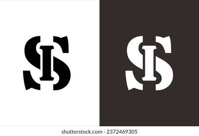 logotipo que forma las letras "I" y "S". Fondo blanco y negro.