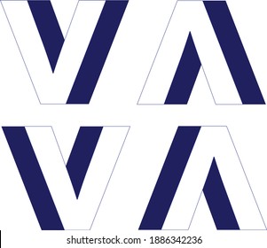 Logo que hace referencia a las letras A y V. Diseño en 3D para que parezca sólido. Adecuado para logotipos de empresas públicas, empresas de los sectores inmobiliario, educativo, sanitario y tecnológico.