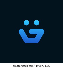 logo that represents a hand that is holding something which is represented by 2 circles. the hand symbol is similar to the letter G depending on usage. editable and easy to custom.