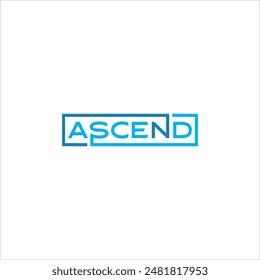 Das Logo, auf dem ASCEND steht, ist in Form einer Box in blau und auf weißem Hintergrund