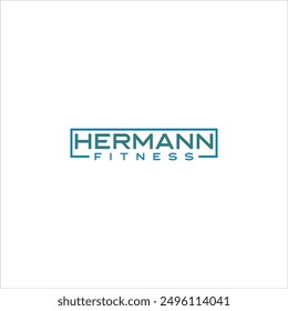 The logo that says Hermann Fitness is rectangular in blue and green