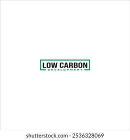 El logo que dice Low Carbon es rectangular en negro y verde