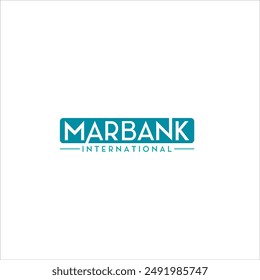 The logo that says MARBANK is rectangular in blue and on a white background